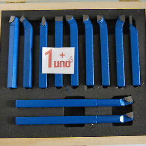 UTENSILI DA TAGLIO LAME ACCIAIO PER TORNIO 8X8 MM 11 PEZZI PZ BRASATI CASSETTA $