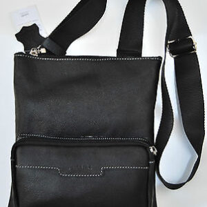 BORSA TRACOLLA BORSELLO NERO UOMO MADE IN ITALY IN VERA PELLE SHOULDER BAG 401