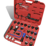 KIT 27 pz TESTER  PRESSIONE RADIATORE AUTO MACCHINA SPURGO PNEUMATICO RADIATORI