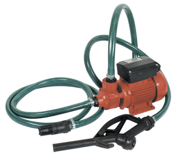 KIT POMPA TRAVASO ASPIRAZIONE ESTRAZIONE GASOLIO ELETTROPOMPA 230V 40L EROGATORE 298 rib