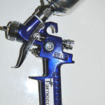 AEROGRAFO HVLP CON SERBATOIO SUPERIORE ACCIAIO 120cc UGELLO 1mm PISTOLA SPRUZZO