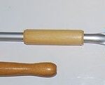 PALA PER PIZZA FORNO IN ACCIAIO INOX CON MANICO IN LEGNO TONDA DA 18 CM