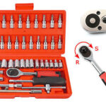CASSETTA CHIAVI BUSSOLA BUSSOLOTTI CRICCHETTO CACCIAVITE ESAGONALI SET 46 PZ 1/4"