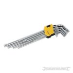 SET KIT 9 PZ CHIAVI TORX LUNGHE ELLE METRICHE A STELLA MANDRINO T10 T50 985 SL
