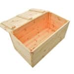 CASSAPANCA BAULE PANCA IN LEGNO DI PINO VERNICIABILE NATURALE 73x35x33 cm 408