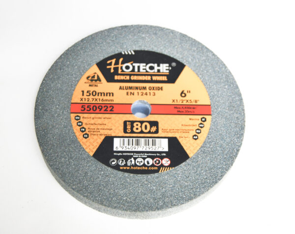 PIETRA DISCO ABRASIVO PER MOLA DA BANCO 150mm GRANA 80 ALL'OSSIDO D'ALLUMINIO