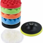 KIT LUCIDATURA AUTO DISCHI SPUGNA TAMPONE PLATORELLO 75 MM 3" POLLICI 7 PZ
