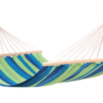 AMACA DA GIARDINO TESSUTO DOPPIA CON ASSE LEGNO COLORATA ALTALENA DONDOLO CORDE 200x100 cm 719