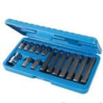 PUNTE PUNTA TORX STELLA ATTACCO 1/2" T20 T55 30 mm 75 mm 15 PZ CHIAVI 839 silv