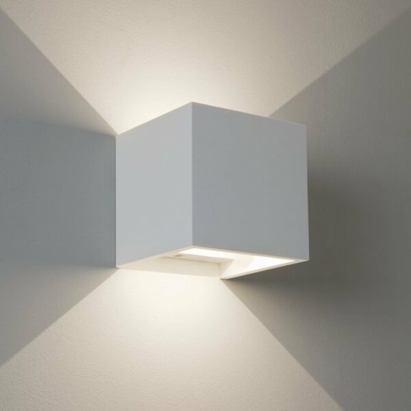 APPLIQUE INTERNO ESTERNO LED CUBO LAMPADA PARETE MURO 6W DOPPIA LUCE NATURAL 229