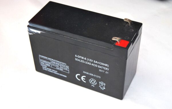 BATTERIA PIOMBO RICARICABILE 12 V 8 A AMPERE RICAMBIO POMPA A SPALLA ALLARME 965