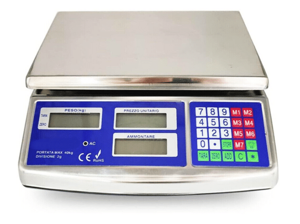 BILANCIA DA BANCO ELETTRONICA DIGITALE PROFESSIONALE ACCIAIO INOX MAX 40 KG 187a