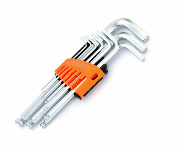 SET CHIAVI ESAGONALI 9 PZ BRUGOLA SFERA CHIAVE 1,5 2 2,5 3 4 5 6 8 10 mm en983