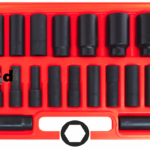 SET BUSSOLE 18 PZ ATTACCO QUADRATO ESAGONALI BUSSOLOTTI 10 32  AVVITATORE 1/2"c