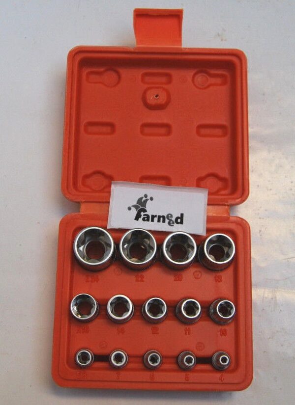 KIT 14 PZ CHIAVI BUSSOLA BUSSOLE TORX 1/4 3/8 1/2 CROMO VANADIUM DA 4 A 24 677 OX
