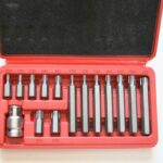 INSERTI CHIAVI BUSSOLE TORX CRICCHETTO 15 PZ T20 T55 ADATTATORE ESAGONALE 1/2" R