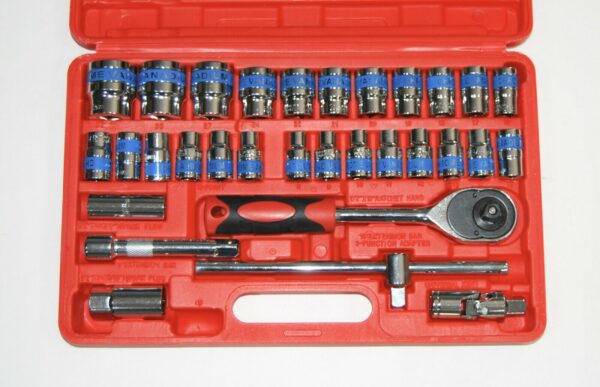 CASSETTA SET CHIAVI BUSSOLA BUSSOLE CON CRICCHETTO 1/2" 32 PZ VALIGETTA 8 32 MM