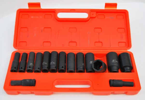 SET BUSSOLE 15 PZ ATTACCO QUADRATO ESAGONALI BUSSOLOTTI AVVITATORE 1/2" 10-32 ar