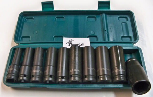 SET BUSSOLE LUNGHE RINFORZATE 1/2" AD IMPATTO AVVITATORE ARIA PNEUMATICO 10-24mm  234