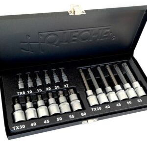 KIT SET INSERTI CHIAVI 18PZ BUSSOLE BUSSOLA CHIAVI TORX 1/4" 1/2" VALIGIA 164 HO
