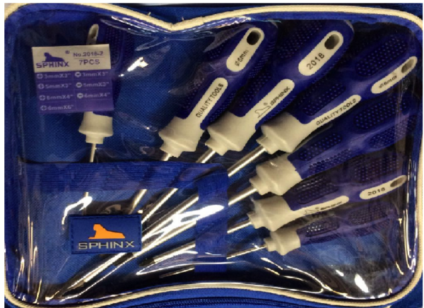SET CACCIAVITI CACCIAVITE PROFESSIONALI 7 PZ BORSELLO PLASTICA PHINX