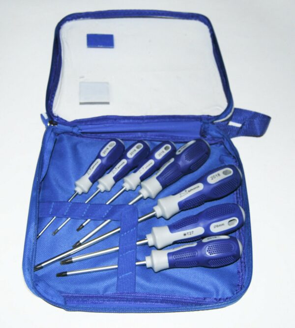 SET CACCIAVITI CACCIAVITE TORX 7 PZ FORO BORSELLO CUSTODIA PHINX T6 T30