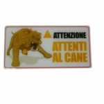 CARTELLO DOG ATTENTI CANE CANI GUARDIA ATTENZIONE SEGNALE PERICOLO ADESIVO 10X20