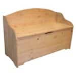 CASSAPANCA BAULE PANCA CON SCHIENALE LEGNO DI PINO NATURALE 100x40x61 CM 075