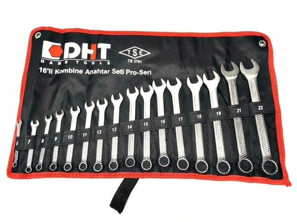 KIT SET 16 PZ CHIAVI FISSE STELLA COMBINATE ACCIAIO 6 22 mm CHIAVE 543 DHT