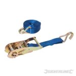 CINGHIA A CRICCHETTO GANCI BARCA CAMPER MOTO FISSA CARICHI 1000 KG 6 MT 38 MM 686 sil