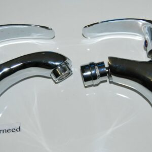 COPPIA DI MISCELATORI RUBINETTI LAVABO BIDET BAGNO OTTONE CROMATO CON FLESSIBILI