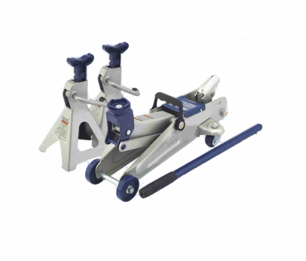 KIT COPPIA CAVALLETTI + CRICK CRIC 2 T TON SOLLEVATORE IDRAULICO 2000 KG EN
