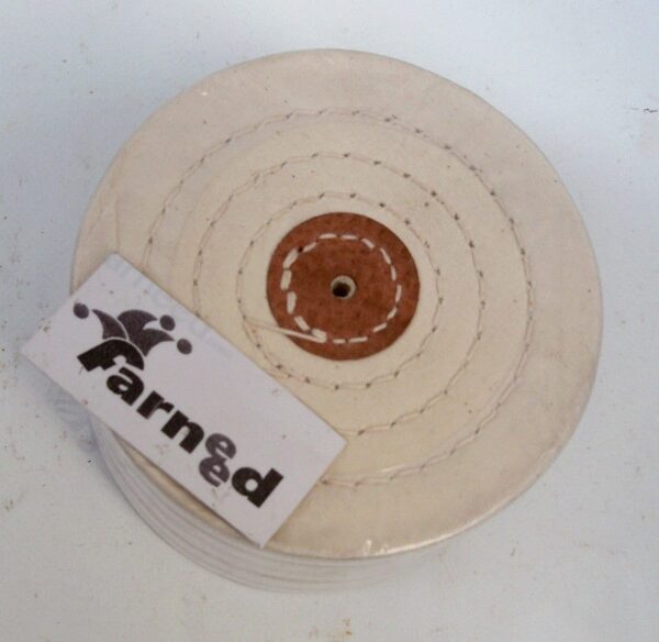 KIT 5 PZ DISCHI DISCO RUOTA COTONE CUCITO MOLA LUCIDATURA 75 3"X 50 mm