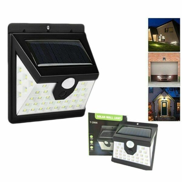 FARETTO FARO 40 LED PANNELLO SOLARE SENSORE DI MOVIMENTO CREPUSCOLARE T-2866