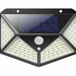 FARO 100 LED CON PANNELLO SOLARE E SENSORE DI MOVIMENTO FARETTO CREPUSCOLARE 147