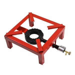 FORNELLONE FORNELLO A GAS  40 x 40 x 19 CON BRUCIATORE IN GHISA ROSSO