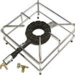 FORNELLONE FORNELLO GAS CM 40X40 CROMATO BRUCIATORE IN GHISA + UGELLO METANO