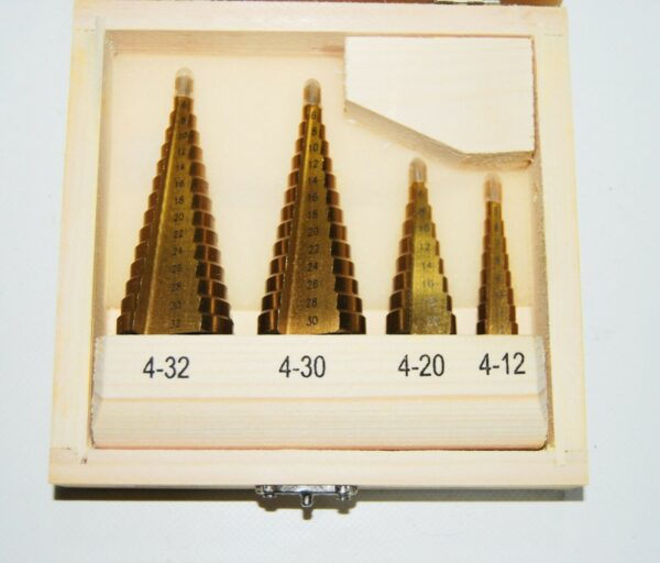 SET 4 FRESE PUNTE GRADINI HSS FRESA CONICA CONICHE 4 32 MM ALLARGAFORI SCALINO