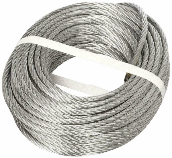 FUNE COMMERCIALE CAVO CORDA ACCIAIO ZINCATO 72 FILI 10 MT 6MM 1200KG PARANCO 127