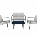 SET 4 PZ SALOTTO SALOTTINO DA GIARDINO ESTERNO DIVANETTO POLTRONE TAVOLINO BAR 161
