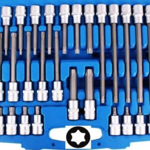 KIT 32 PZ INSERTI INSERTO TORX CHIAVI BUSSOLA 1/2 LUNGHE AUTO MECCANICO T20-T70 344sa