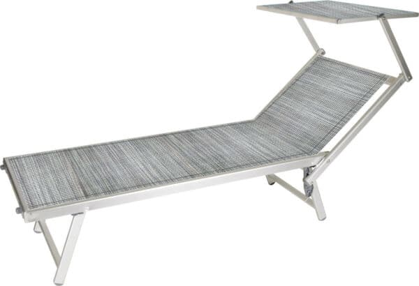LETTINO MARE SPIAGGIA PISCINA ALLUMINIO PARASOLE REGOLABILE GIARDINO GRIGIO RIMINI 919