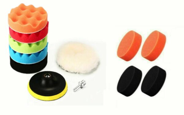 KIT LUCIDATURA AUTO DISCHI SPUGNA TAMPONE PLATORELLO 125 MM 5" POLLICI 11 PZ