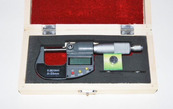 MICROMETRO SPESSIMETRO ELETTRONICO DIGITALE MILLESIMALE CALIBRO PALMER 0-25 MM 8