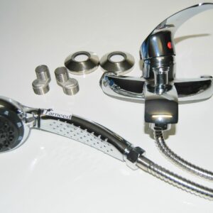 MISCELATORE RUBINETTO IN OTTONE CROMATO MONOCOMANDO VASCA  DOCCIA  CON TUBO
