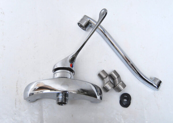 MISCELATORE RUBINETTO LAVELLO LAVABO A PARETE LEVA CLINICA CANNA LUNGA M15