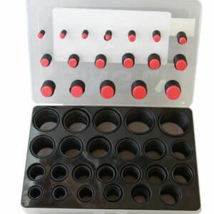 KIT 666 PZ GUARNIZIONI O'RING 42 MISURE DIVERSE ORING ANELLI GOMMINI NERI