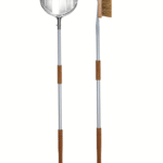 KIT SET PALA QUADRATA SPAZZOLA PICCOLA PER PIZZA PIZZE FORNO A LEGNA 2 PEZZI PZ