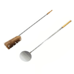 KIT SET PALA TONDA 18 SPAZZOLA PICCOLA PIZZA PIZZE FORNO A LEGNA 2 PEZZI PZ PALE
