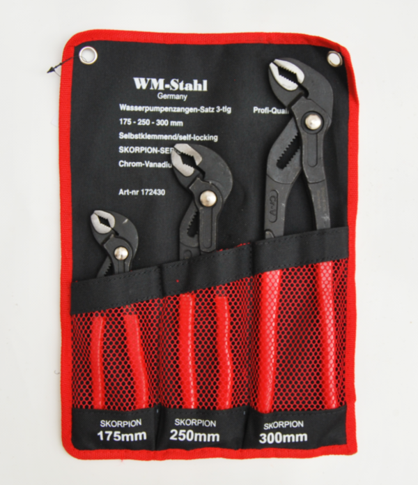 SET PINZE POLIGRIP 3 PZ CON PULSANTE REGOLABILI PAPPAGALLO 175 250 300 mm 909